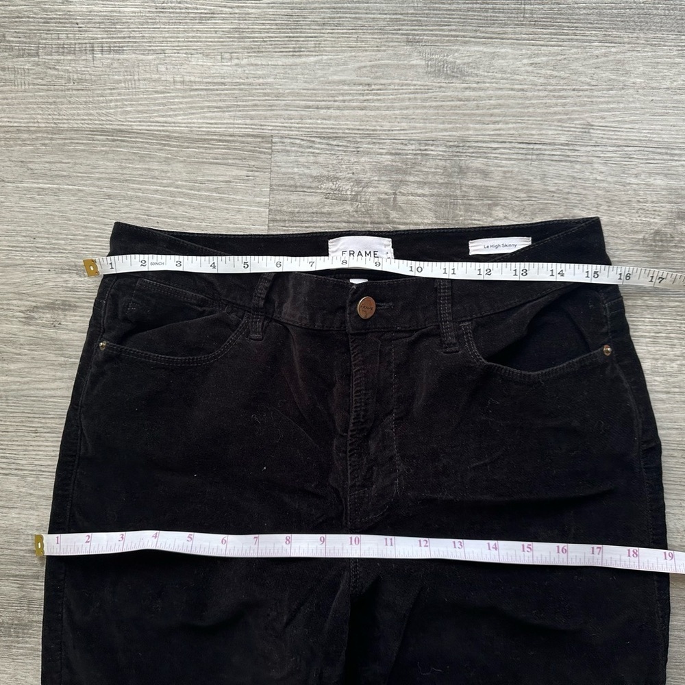 Frame  velvet pants Le High Skinny in Classic Black Sz 29 neutral - Picture 3 of 6